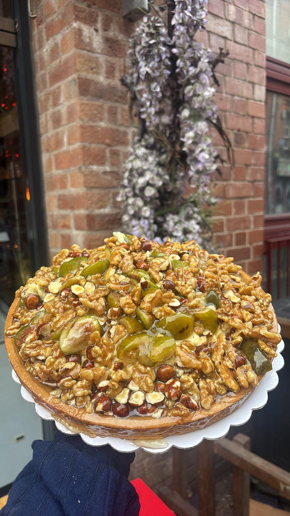 Sicilian Fig and Walnut Tart outside Sicilian NQ Manchester