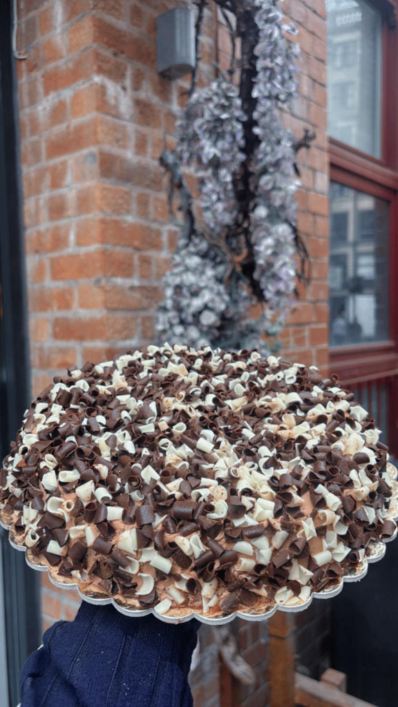 Sicilian Nutella and Chocolate Cream Cake outside Sicilian NQ Manchester
